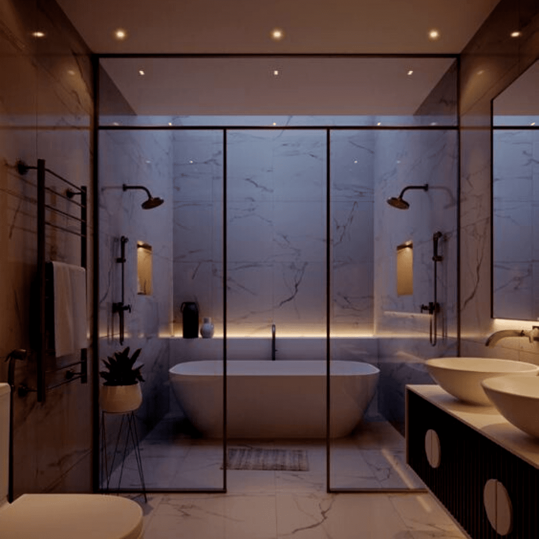 Washroom Lights, LED Washroom Lights, Luxury Washroom, Washroom Interior